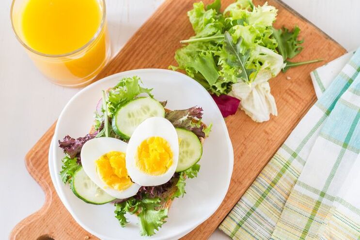 Salad of cucumbers and boiled eggs