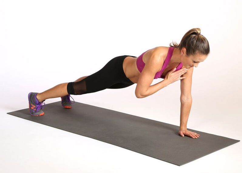 plank with alternating touches of the shoulder